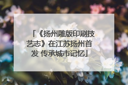 《扬州雕版印刷技艺志》在江苏扬州首发 传承城市记忆