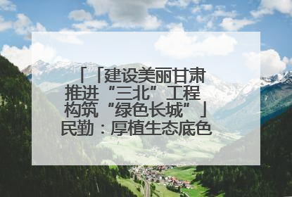 「建设美丽甘肃 推进“三北”工程 构筑“绿色长城”」民勤：厚植生态底色 筑牢绿色屏障