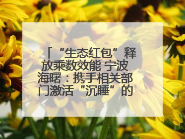“生态红包”释放乘数效能 宁波海曙：携手相关部门激活“沉睡”的公益损害赔偿金