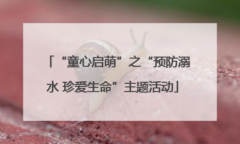 “童心启萌”之“预防溺水 珍爱生命”主题活动