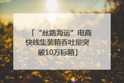 “丝路海运”电商快线集装箱吞吐量突破10万标箱