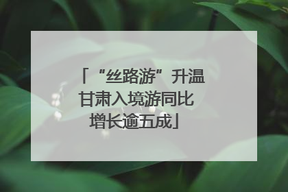 “丝路游”升温 甘肃入境游同比增长逾五成