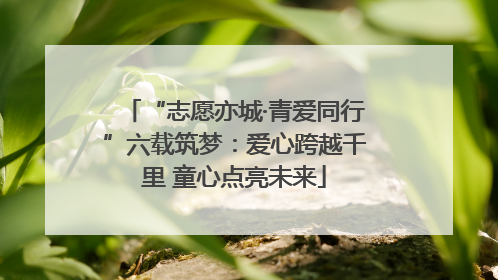 “志愿亦城·青爱同行”六载筑梦：爱心跨越千里 童心点亮未来