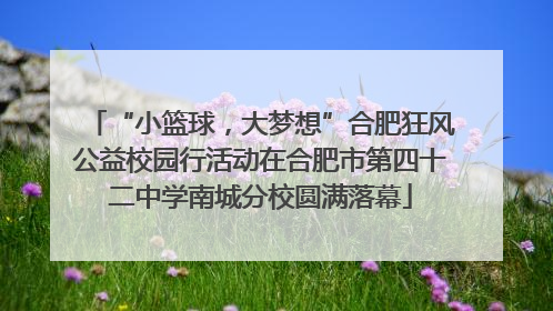 “小篮球，大梦想”合肥狂风公益校园行活动在合肥市第四十二中学南城分校圆满落幕