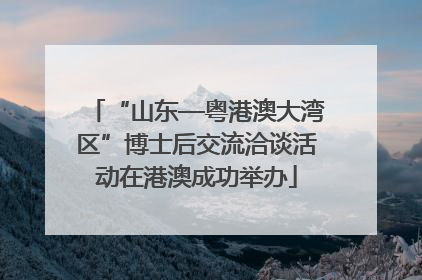 “山东—粤港澳大湾区”博士后交流洽谈活动在港澳成功举办