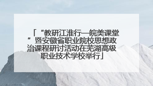 “教研江淮行—皖美课堂”暨安徽省职业院校思想政治课程研讨活动在芜湖高级职业技术学校举行