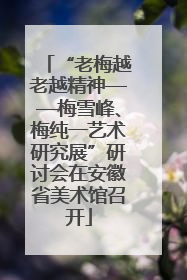“老梅越老越精神——梅雪峰、梅纯一艺术研究展”研讨会在安徽省美术馆召开