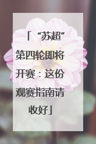 “苏超”第四轮即将开赛：这份观赛指南请收好