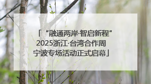 “融通两岸·智启新程”2025浙江·台湾合作周宁波专场活动正式启幕