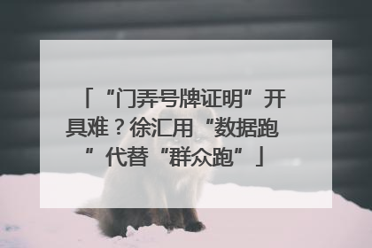 “门弄号牌证明”开具难？徐汇用“数据跑”代替“群众跑”