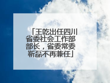 王乾出任四川省委社会工作部部长，省委常委靳磊不再兼任