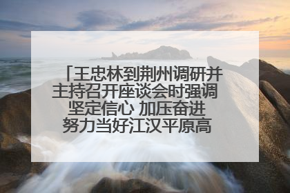 王忠林到荆州调研并主持召开座谈会时强调 坚定信心 加压奋进 努力当好江汉平原高质量发展排头兵