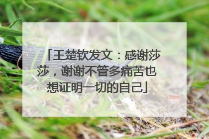 王楚钦发文：感谢莎莎，谢谢不管多痛苦也想证明一切的自己