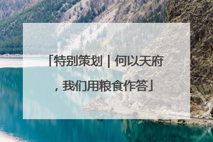 特别策划｜何以天府，我们用粮食作答