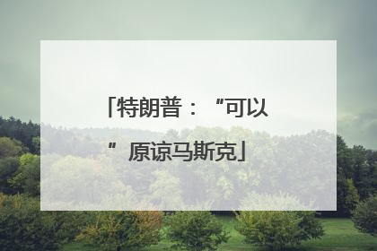 特朗普：“可以”原谅马斯克