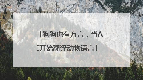狗狗也有方言，当AI开始翻译动物语言