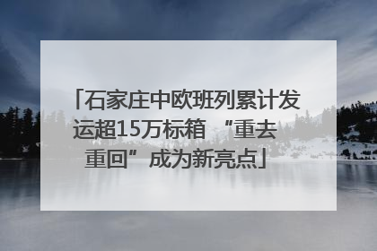 石家庄中欧班列累计发运超15万标箱 “重去重回”成为新亮点
