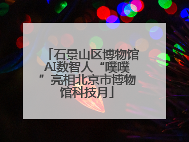 石景山区博物馆AI数智人“噗噗”亮相北京市博物馆科技月