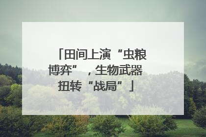 田间上演“虫粮博弈”，生物武器扭转“战局”