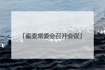 省委常委会召开会议
