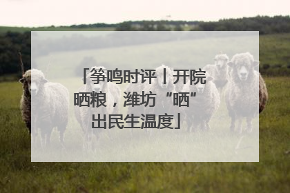 筝鸣时评丨开院晒粮，潍坊“晒”出民生温度