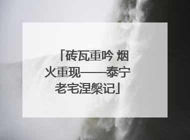 砖瓦重吟 烟火重现——泰宁老宅涅槃记