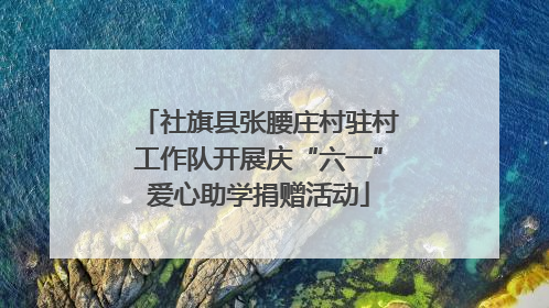 社旗县张腰庄村驻村工作队开展庆“六一”爱心助学捐赠活动