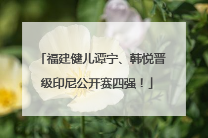 福建健儿谭宁、韩悦晋级印尼公开赛四强！