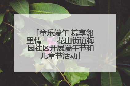 童乐端午 粽享邻里情——花山街道梅园社区开展端午节和儿童节活动