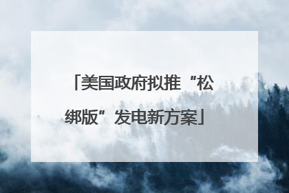 美国政府拟推“松绑版”发电新方案