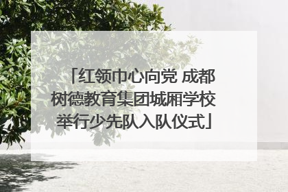 红领巾心向党 成都树德教育集团城厢学校举行少先队入队仪式
