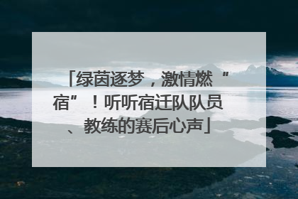 绿茵逐梦，激情燃“宿”！听听宿迁队队员、教练的赛后心声