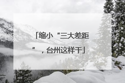 缩小“三大差距”，台州这样干