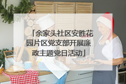余家头社区安胜花园片区党支部开展廉政主题党日活动