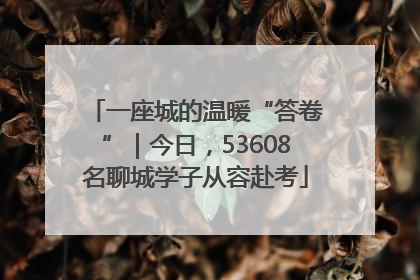 一座城的温暖“答卷”｜今日，53608名聊城学子从容赴考