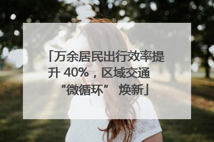 万余居民出行效率提升 40%，区域交通 “微循环” 焕新