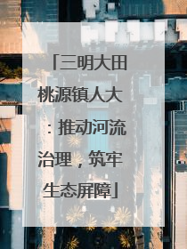 三明大田桃源镇人大：推动河流治理，筑牢生态屏障