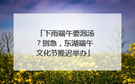 下雨端午要泡汤？别急，东湖端午文化节推迟举办