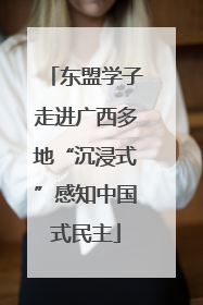 东盟学子走进广西多地“沉浸式”感知中国式民主
