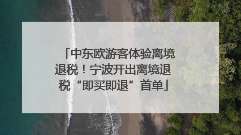 中东欧游客体验离境退税！宁波开出离境退税“即买即退”首单