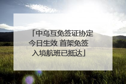 中乌互免签证协定今日生效 首架免签入境航班已抵达