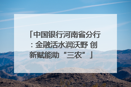 中国银行河南省分行：金融活水润沃野 创新赋能助“三农”