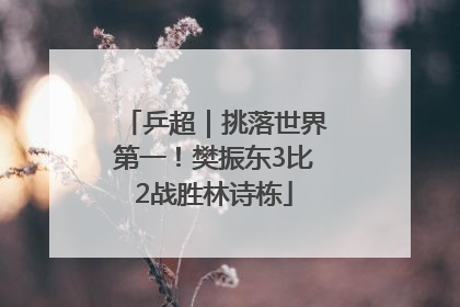 乒超｜挑落世界第一！樊振东3比2战胜林诗栋