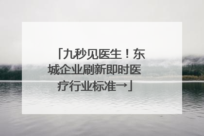 九秒见医生！东城企业刷新即时医疗行业标准→