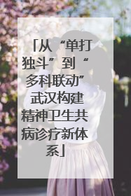 从“单打独斗”到“多科联动” 武汉构建精神卫生共病诊疗新体系