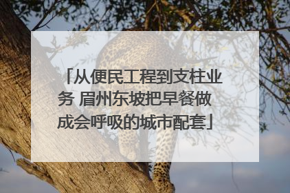 从便民工程到支柱业务 眉州东坡把早餐做成会呼吸的城市配套