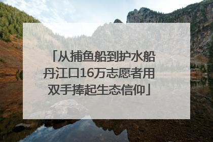 从捕鱼船到护水船 丹江口16万志愿者用双手捧起生态信仰