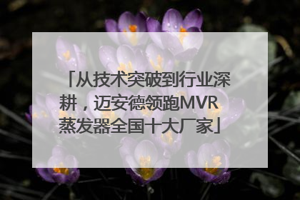 从技术突破到行业深耕，迈安德领跑MVR蒸发器全国十大厂家