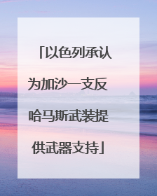以色列承认为加沙一支反哈马斯武装提供武器支持