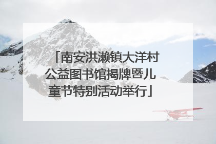 南安洪濑镇大洋村公益图书馆揭牌暨儿童节特别活动举行